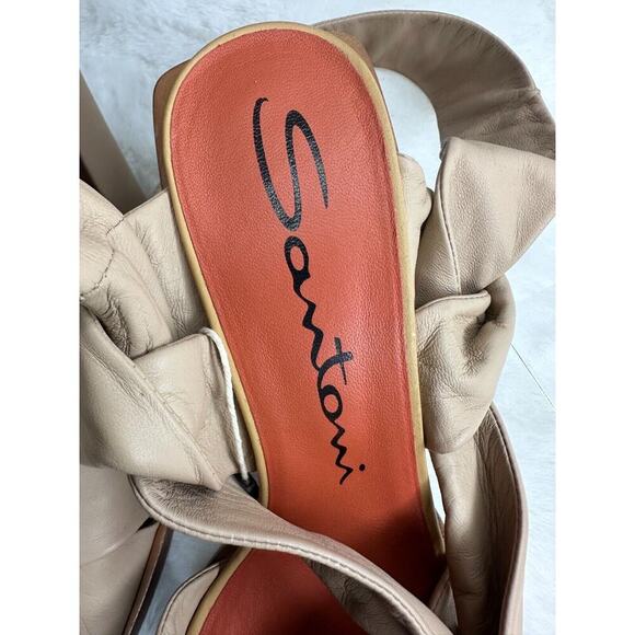 Santoni Tan Leather Straps Women's High Heel Sandal Pump Size UE 37 - Picture 11 of 16